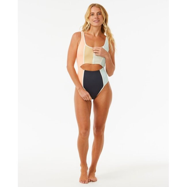 Rip Curl Women's Block Party Splice Good Coverage One Piece Swimsuit