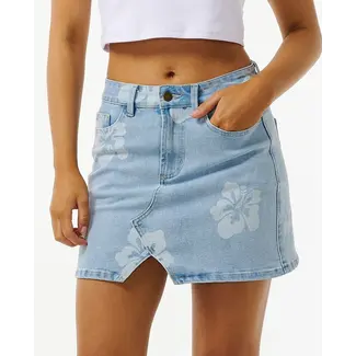 O'Neill Hibiscus Heat Overdyed Denim Skirt