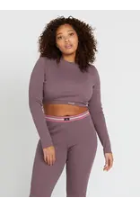 Volcom Women's Lived in Lounge Mock Neck Long Sleeve Top