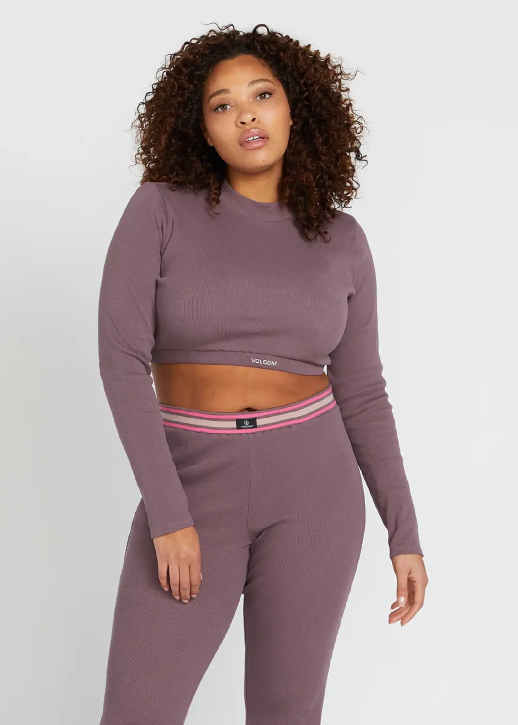 Volcom Women's Lived in Lounge Mock Neck Long Sleeve Top