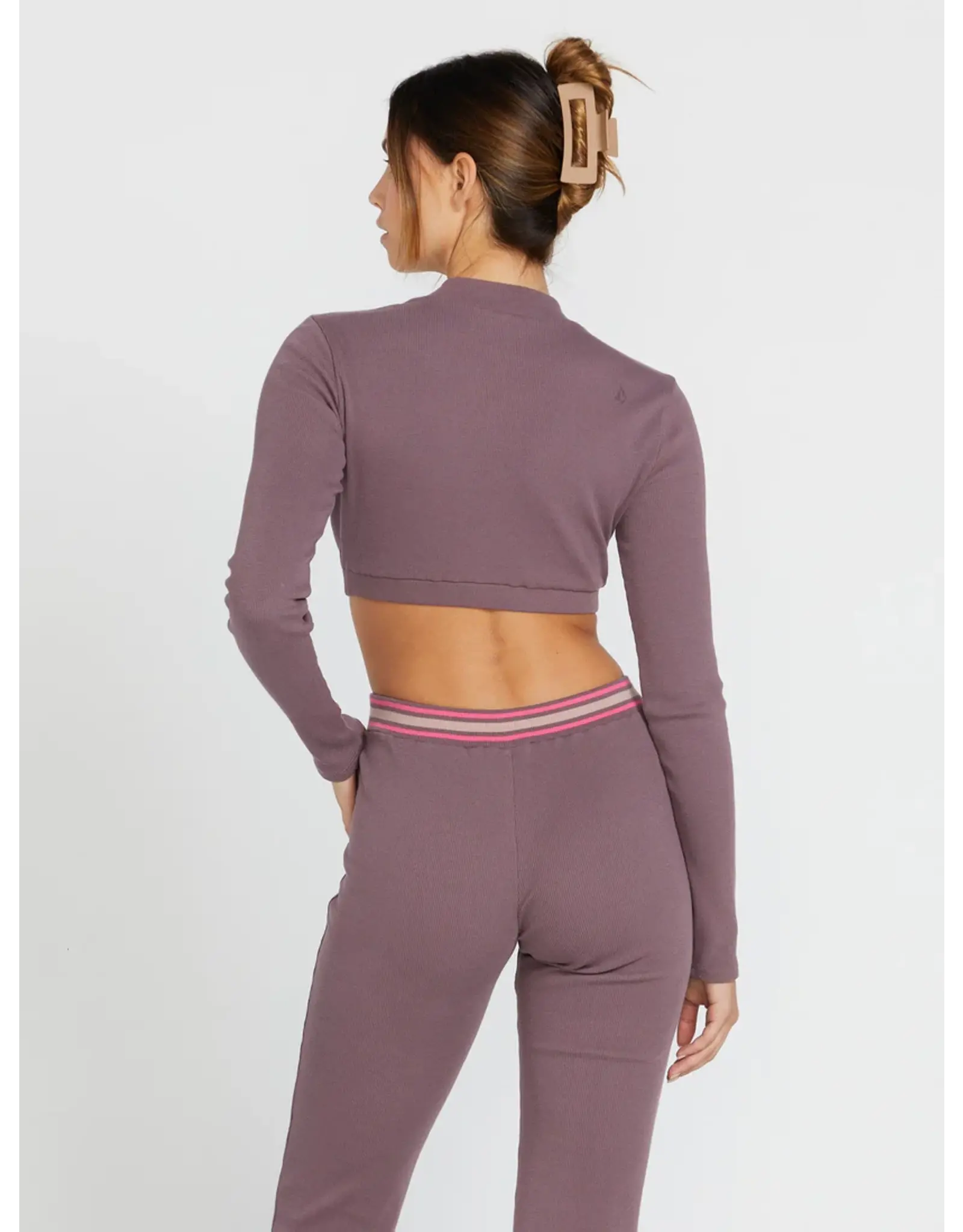 Volcom Women's Lived in Lounge Mock Neck Long Sleeve Top