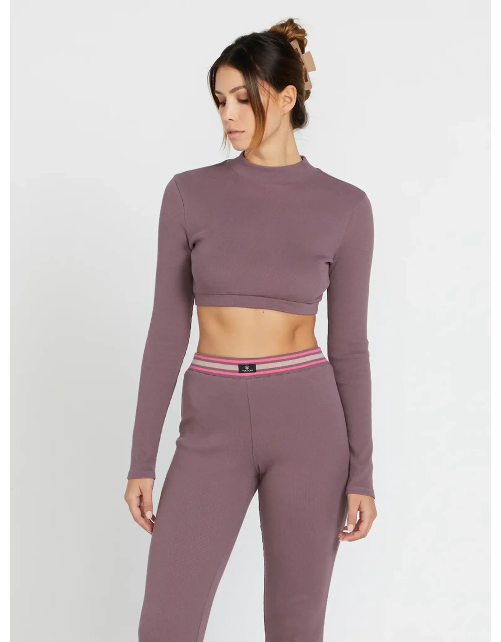Volcom Women's Lived in Lounge Mock Neck Long Sleeve Top