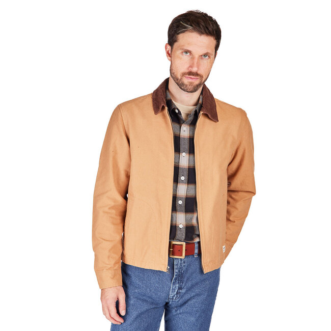 Brixton Men's Mechanic Garage Zip Jacket | Tobacco Brown