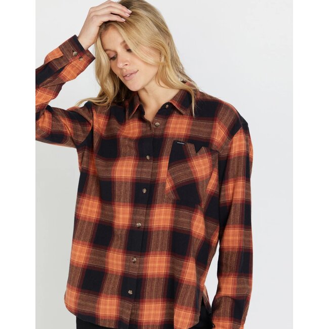Volcom Women's Plaid To Meet U Long Sleeve