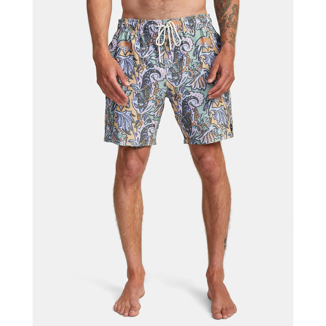 RVCA Men's Daily Elastic Waist 17" Swim Short | Spinach