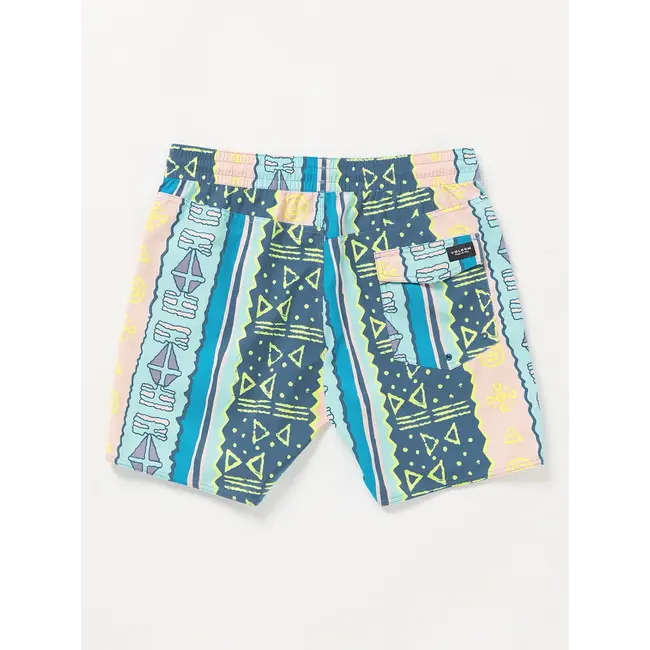 Volcom Men's Lido Print 17" Swim Trunk | Crete Blue