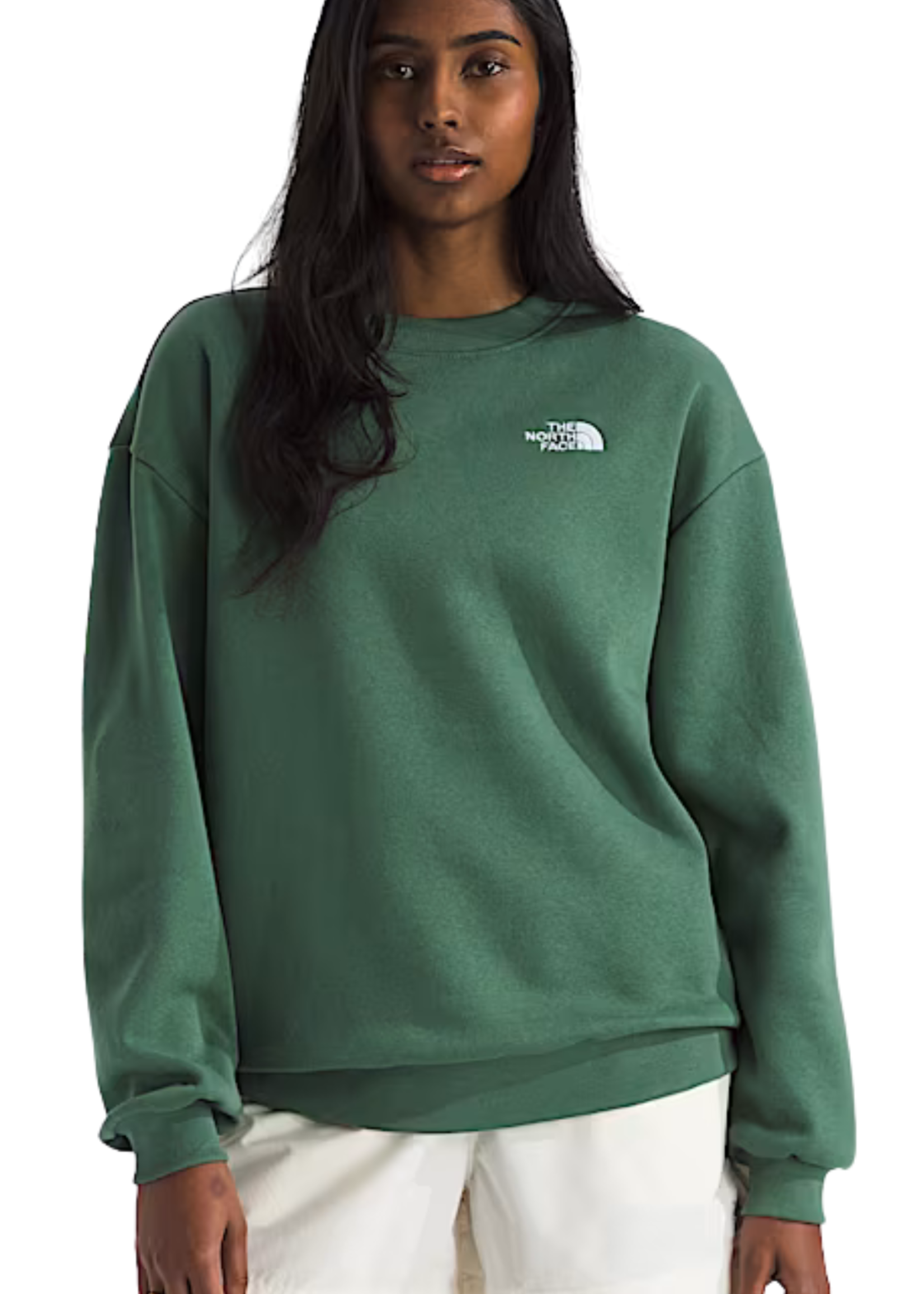 The North Face Women's Evolution Oversized Crewneck Sweater | Duck Green
