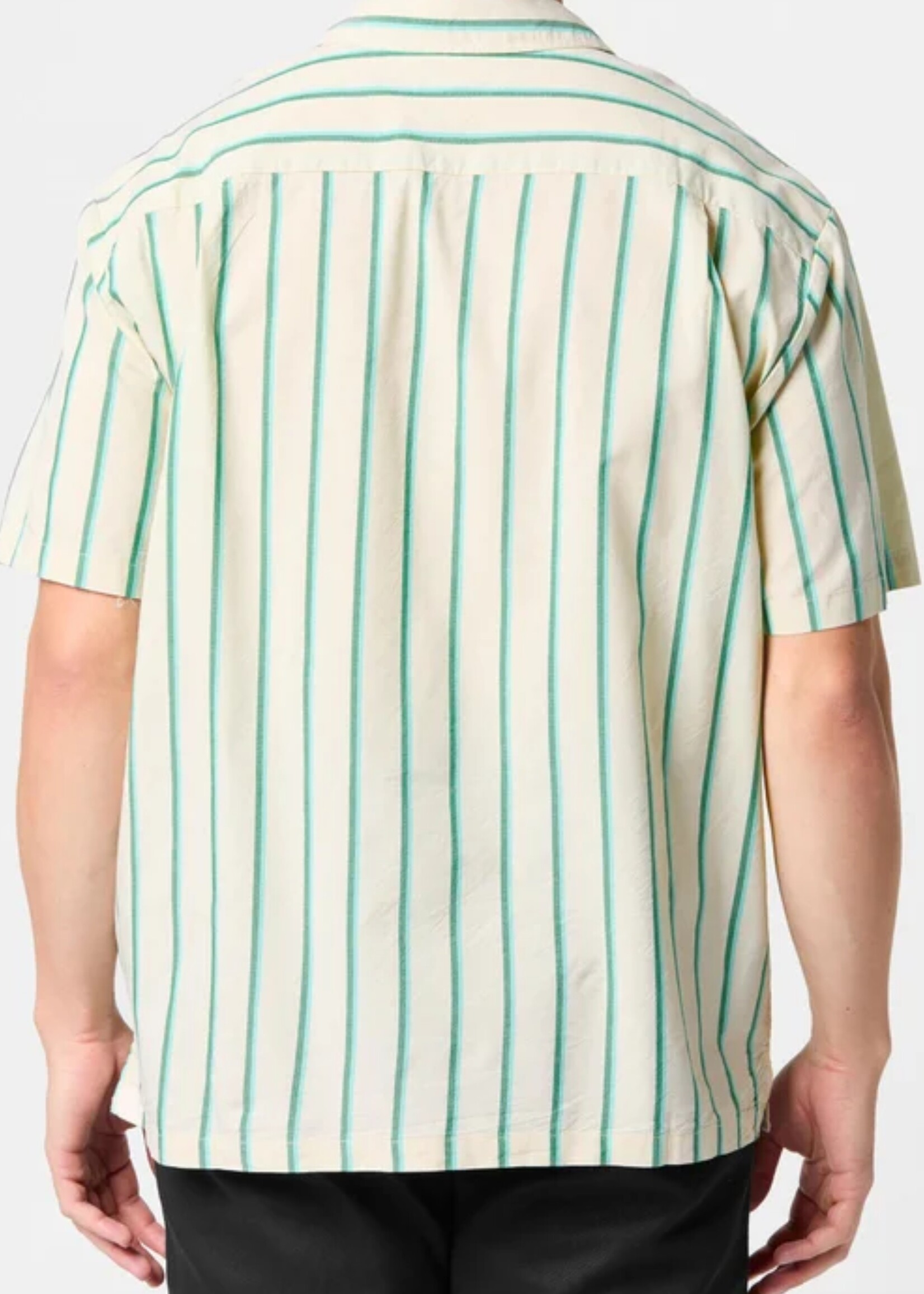 Brixton Men's Cru Stripe Short Sleeve Woven Button Up