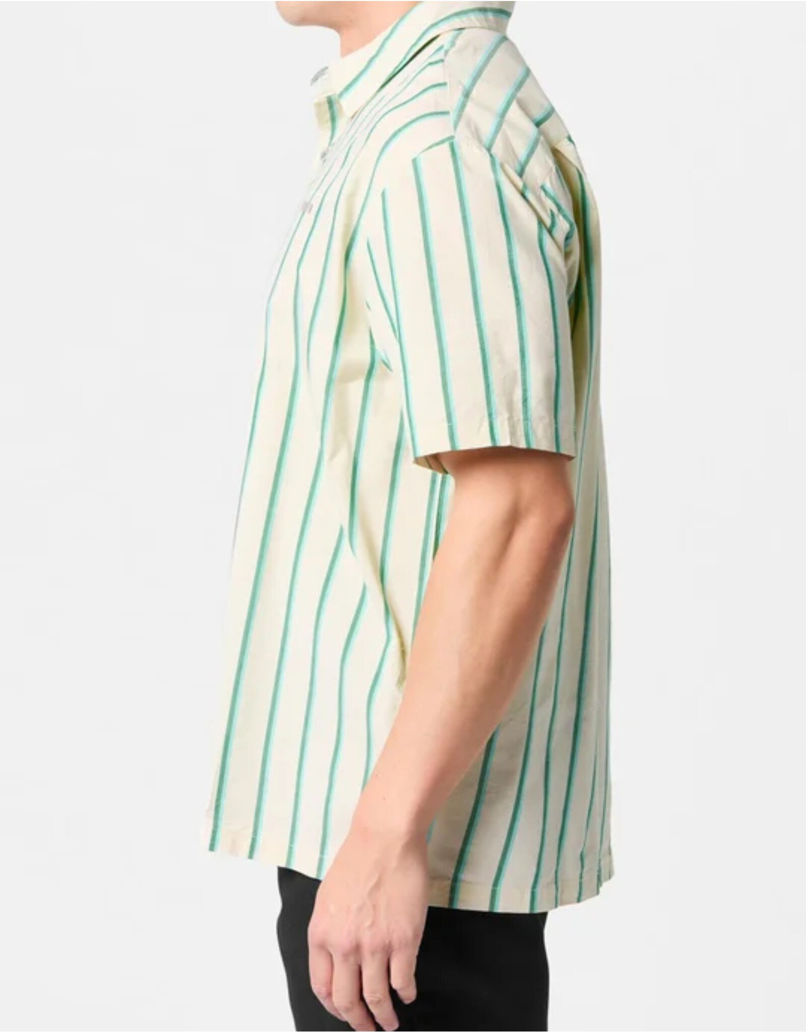 Brixton Cru Stripe Short Sleeve Woven Button Up