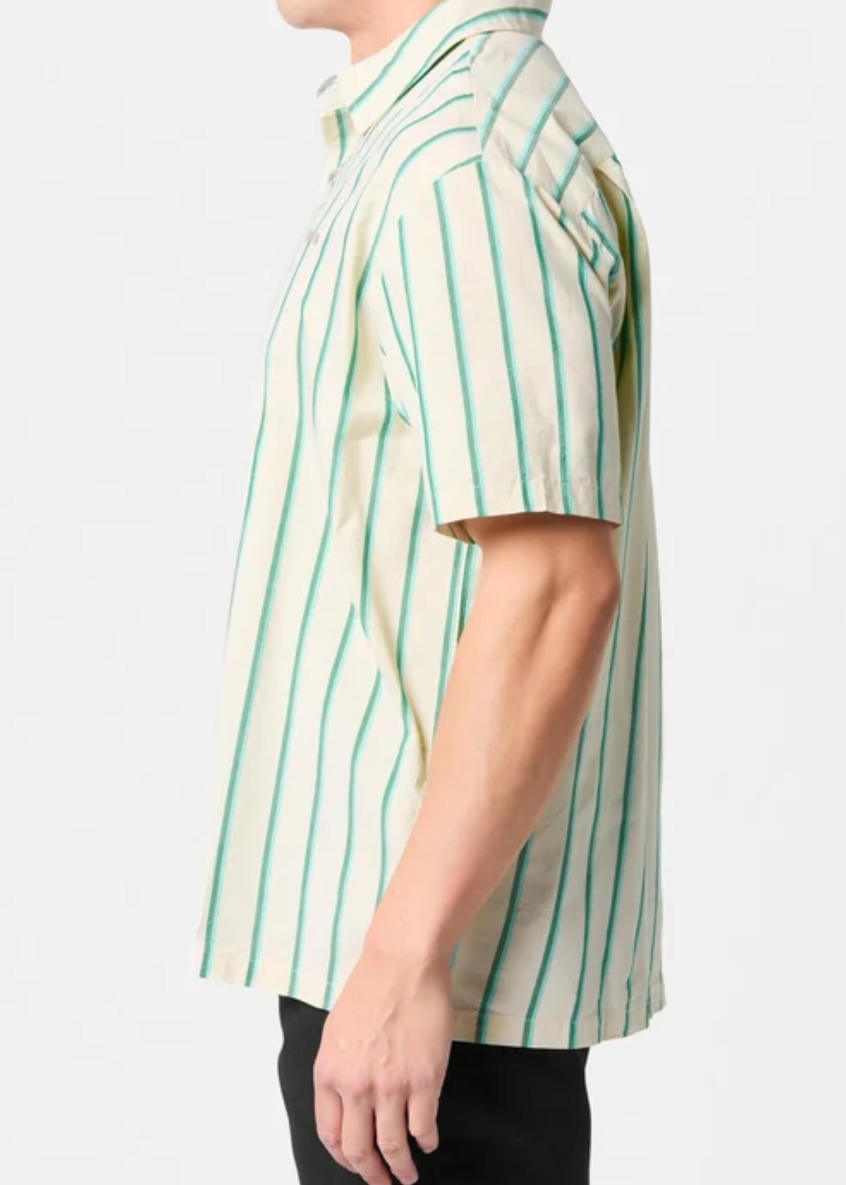 Brixton Men's Cru Stripe Short Sleeve Woven Button Up