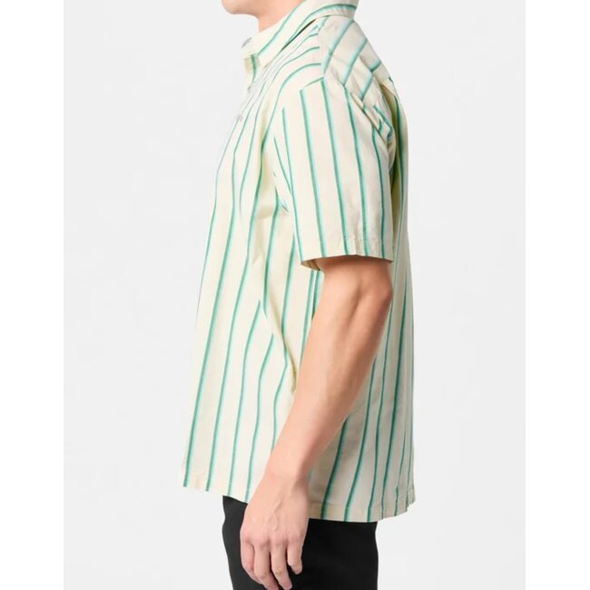 Brixton Men's Cru Stripe Short Sleeve Woven Button Up