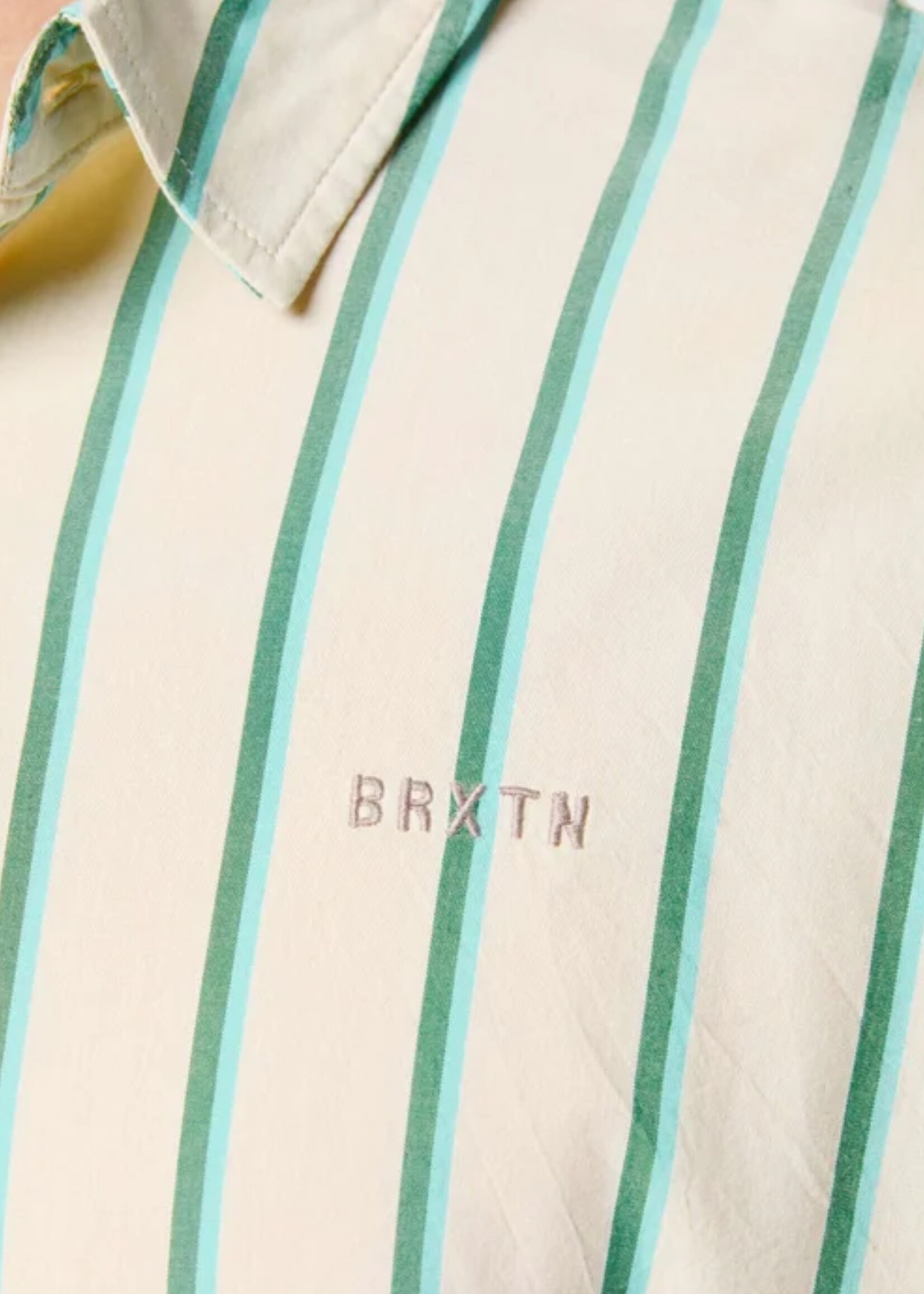 Brixton Men's Cru Stripe Short Sleeve Woven Button Up