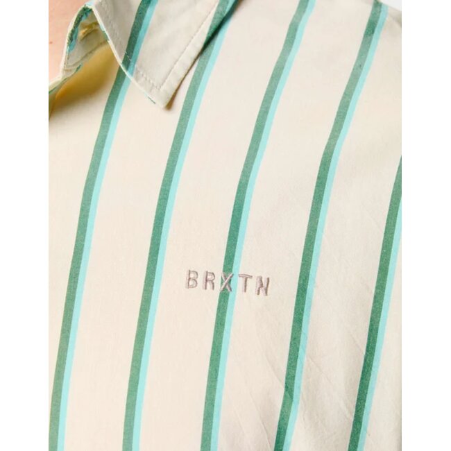 Brixton Men's Cru Stripe Short Sleeve Woven Button Up