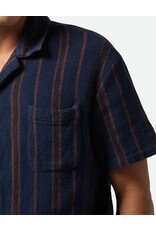 Brixton Men's Bunker Waffle Stripe Short Sleeve Woven Button up