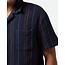 Brixton Men's Bunker Waffle Stripe Short Sleeve Woven Button up