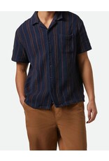 Brixton Men's Bunker Waffle Stripe Short Sleeve Woven Button up