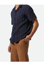 Brixton Men's Bunker Waffle Stripe Short Sleeve Woven Button up