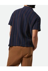 Brixton Men's Bunker Waffle Stripe Short Sleeve Woven Button up
