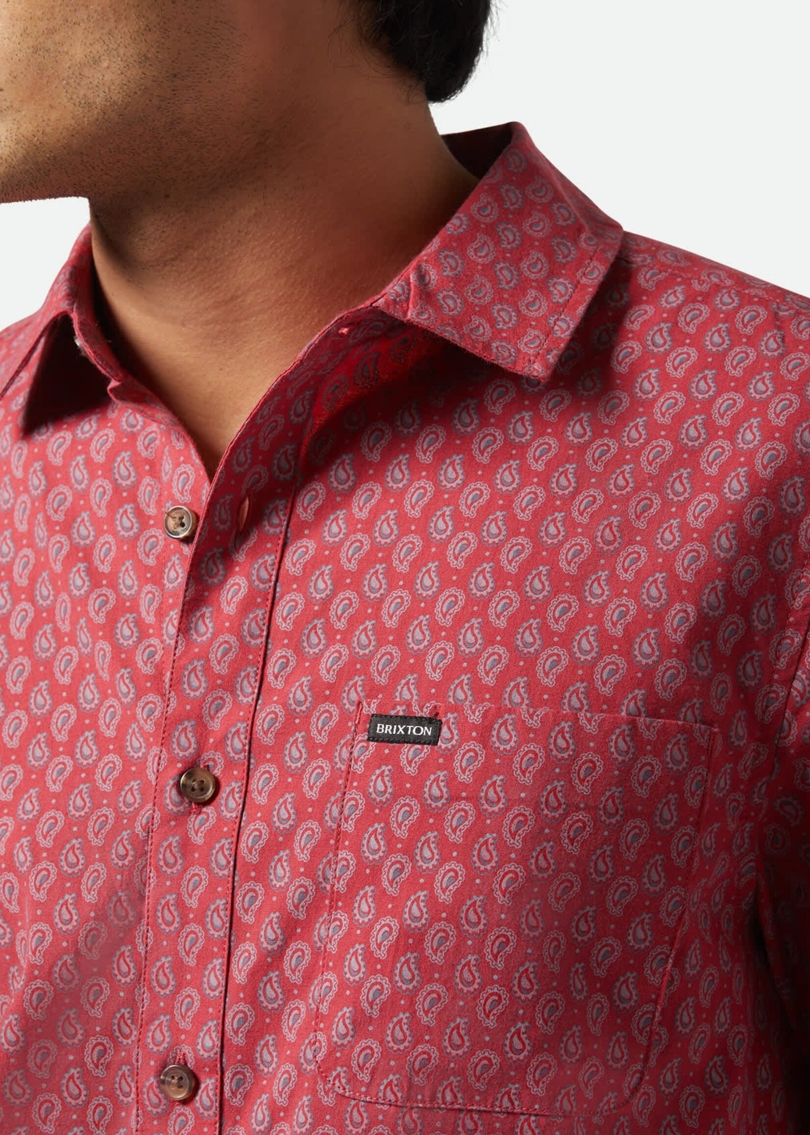 Brixton Men's Charter Print Short Sleeve Woven Button up