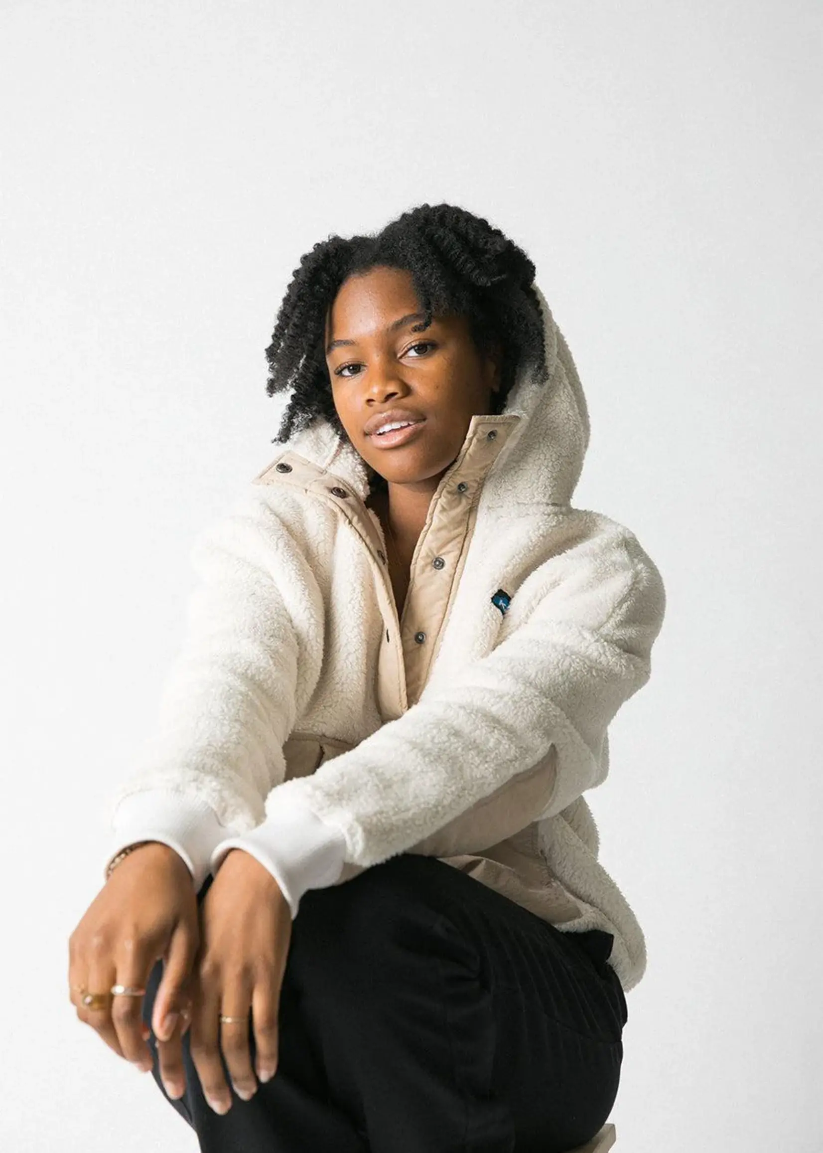 KAVU Women's Moon Ridge Sherpa Fleece Hoodie | Chalk