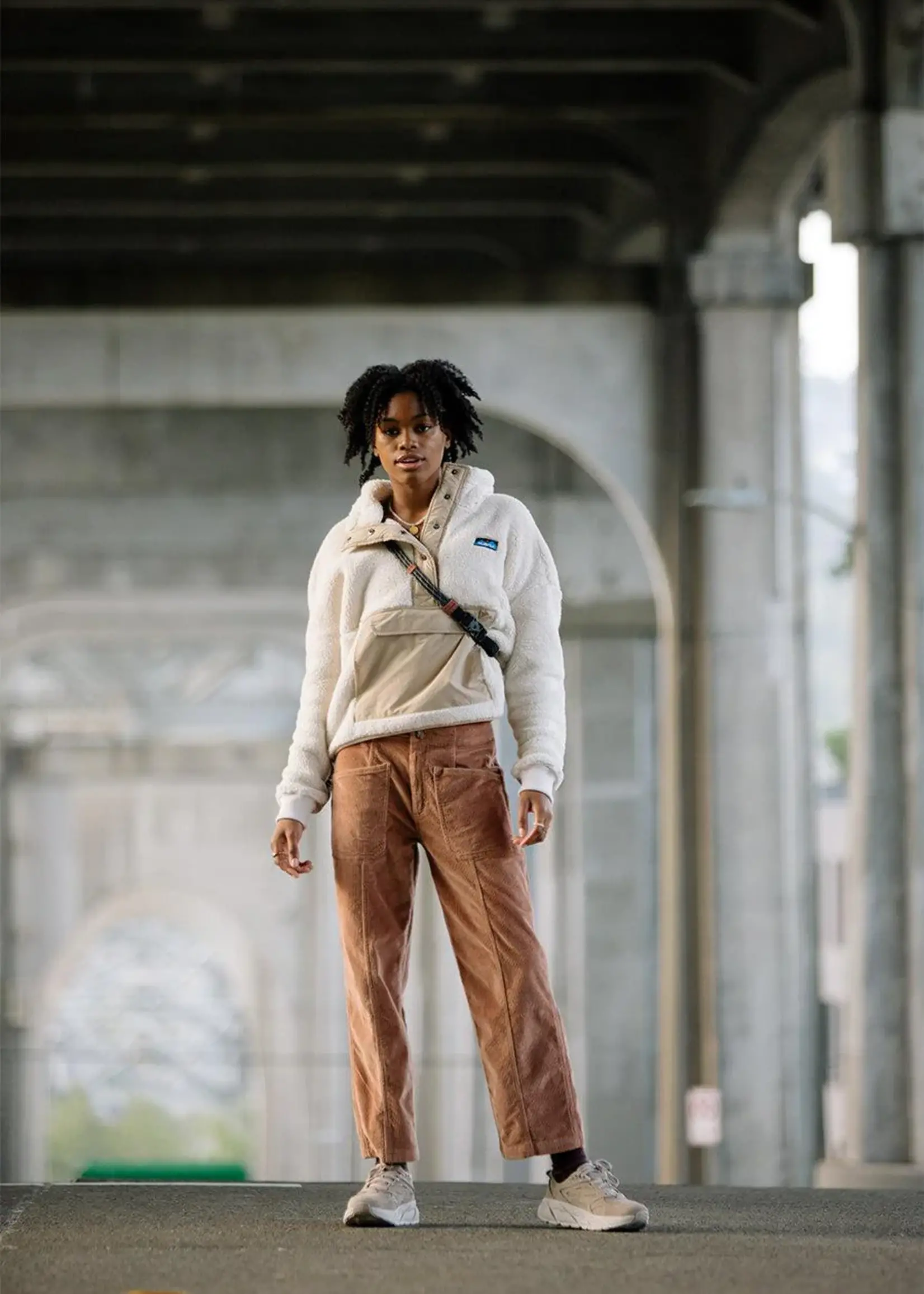 KAVU Women's Moon Ridge Sherpa Fleece Hoodie | Chalk