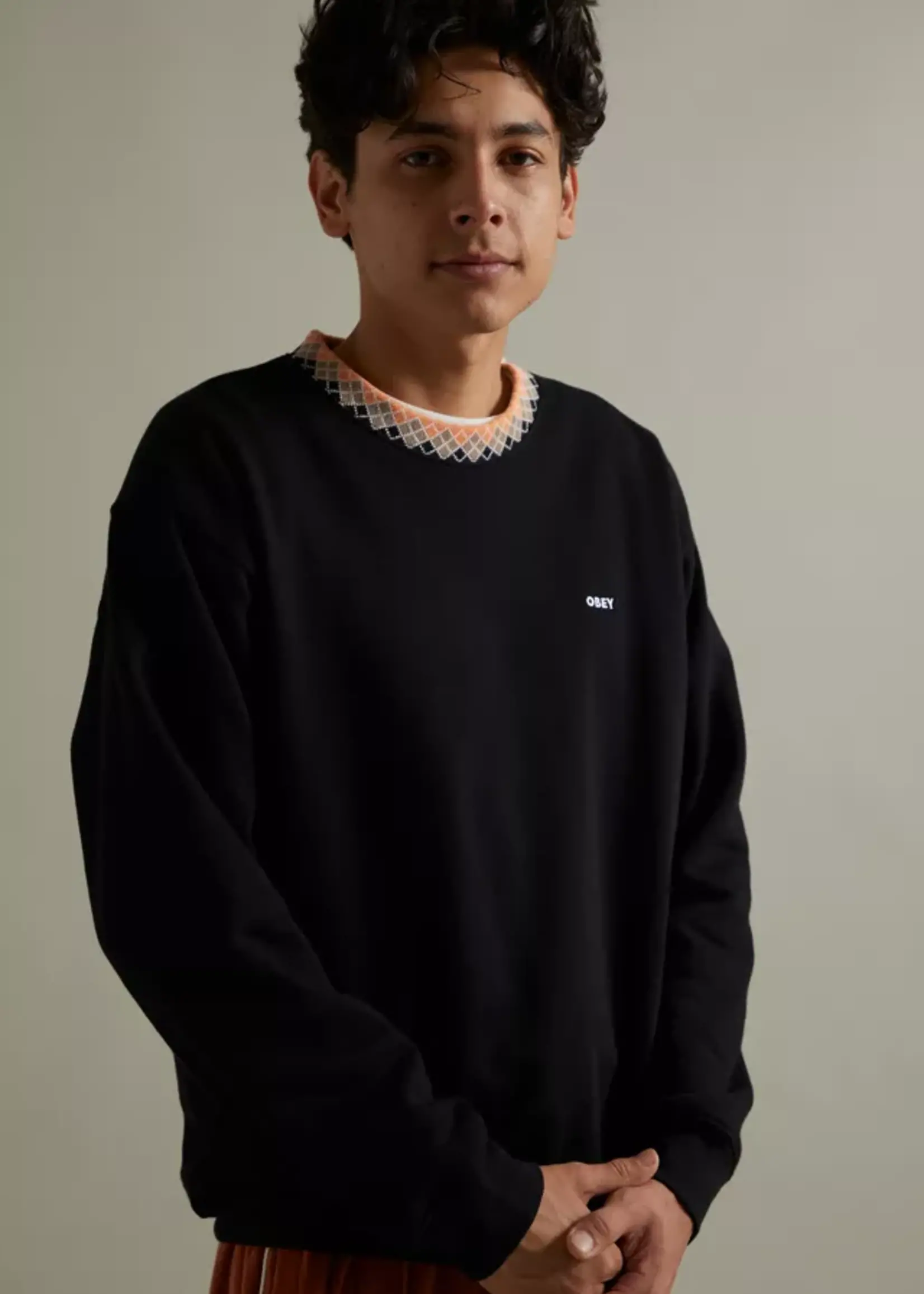 OBEY Verner Argyle Crewneck Sweater