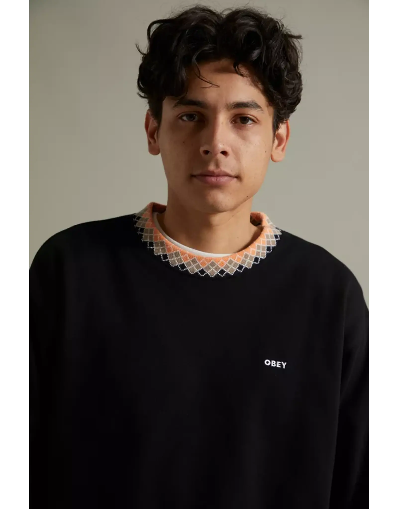 OBEY Verner Argyle Crewneck Sweater