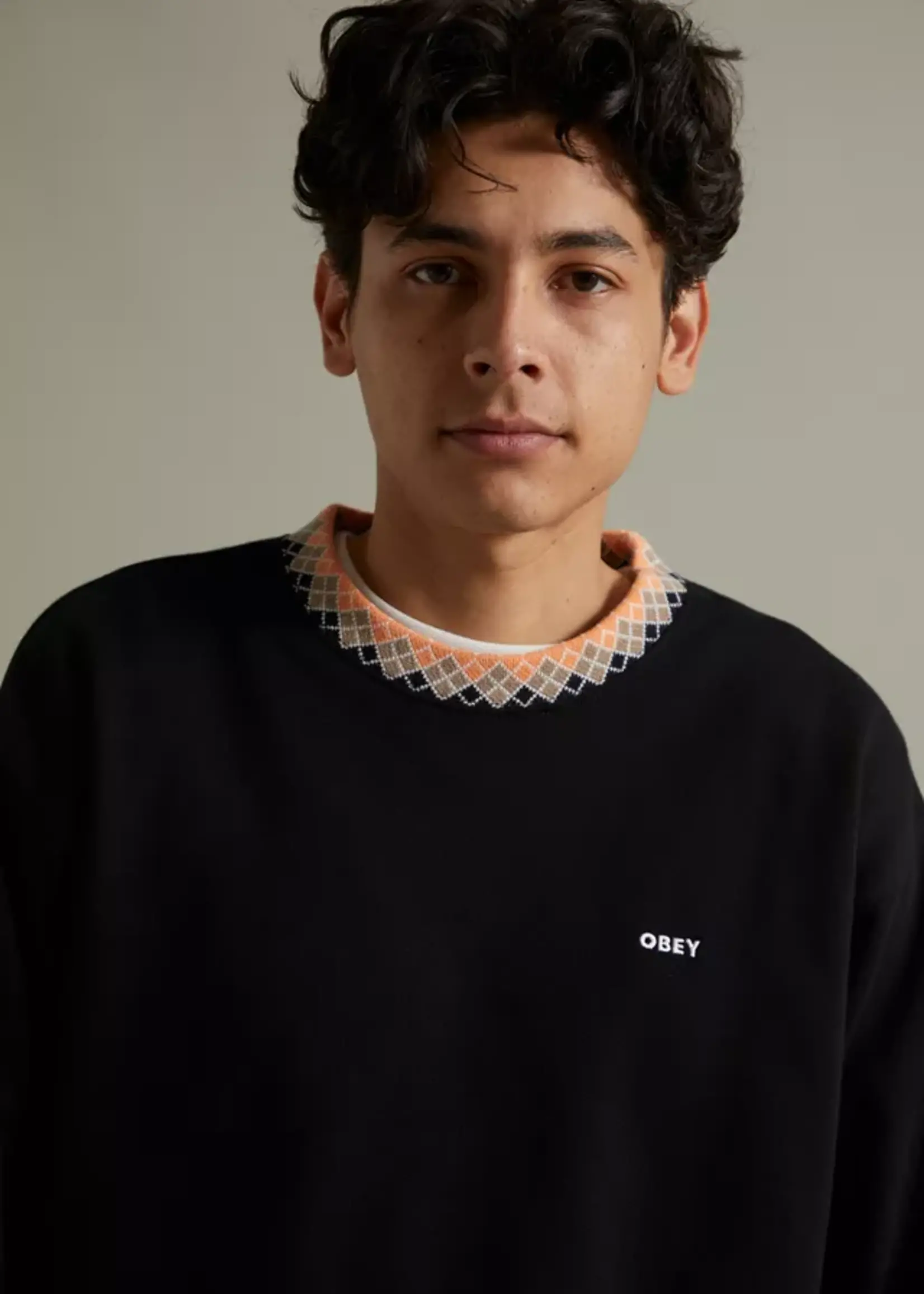 OBEY Verner Argyle Crewneck Sweater
