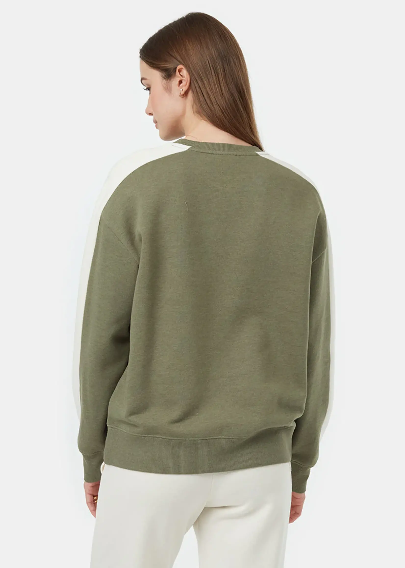 Women's Blocked Sleeve Stripe Crew