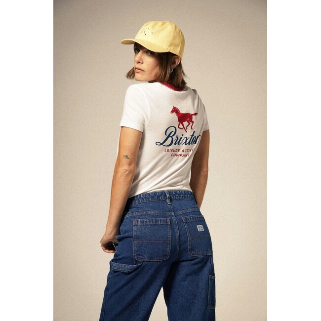 Brixton Women's Leisure Activity Fitted Crew T-Shirt | White