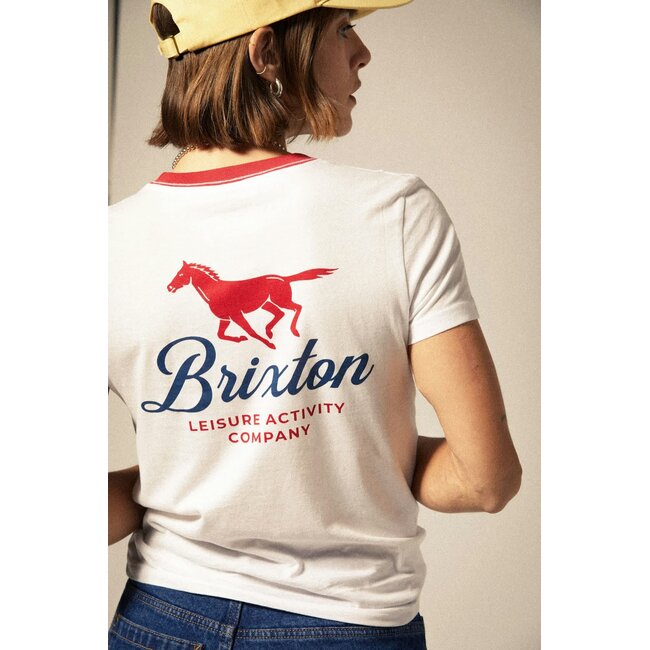 Brixton Women's Leisure Activity Fitted Crew T-Shirt | White