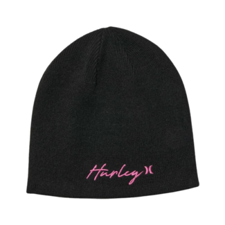 Hurley Script Staple Beanie | Black / Pink