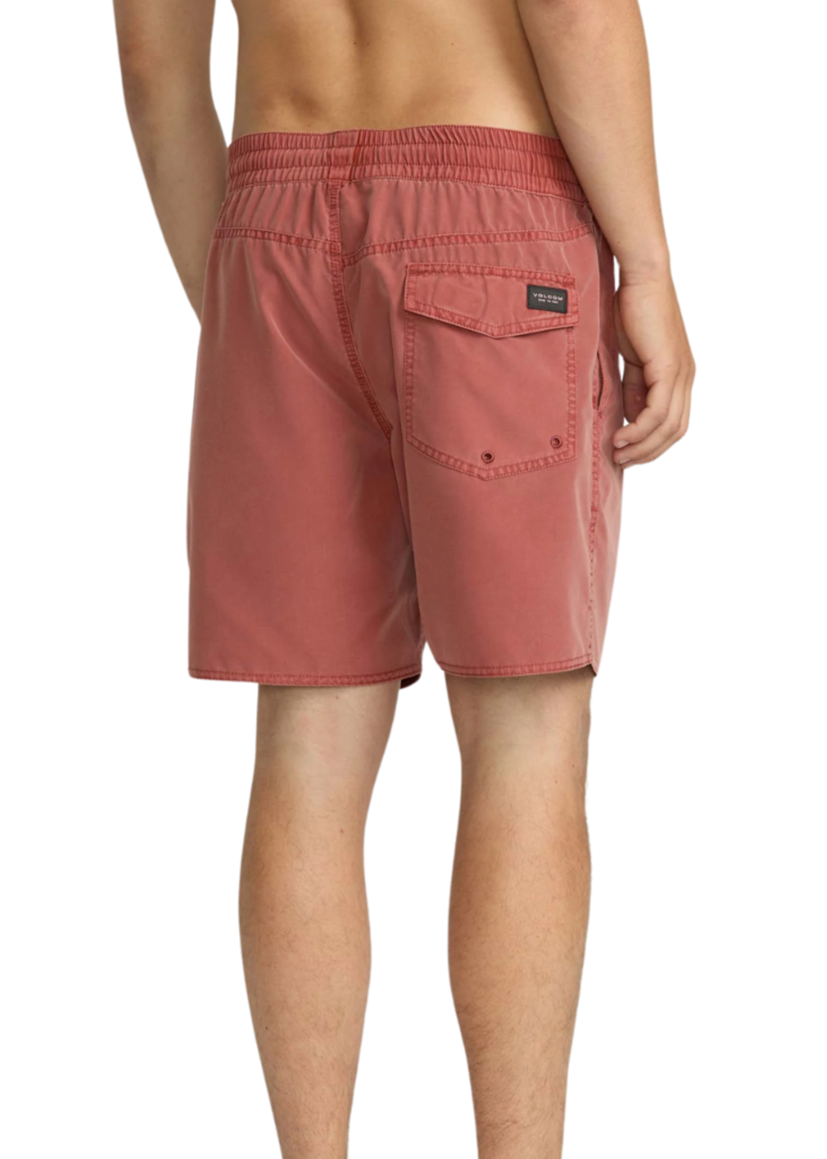 Volcom Men's Center Elastic Waist Swim Trunk 17"