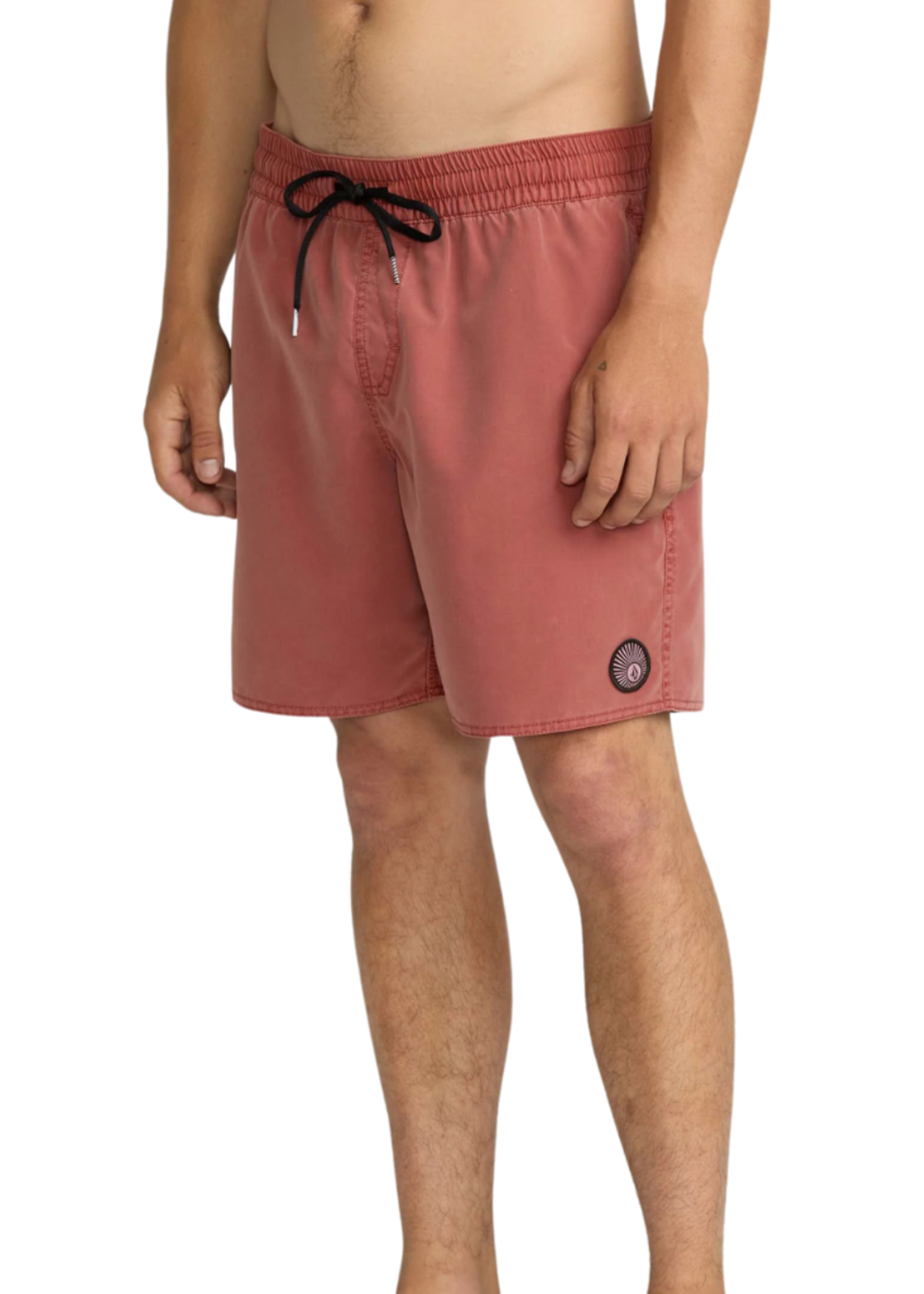 Volcom Men's Center Elastic Waist Swim Trunk 17"