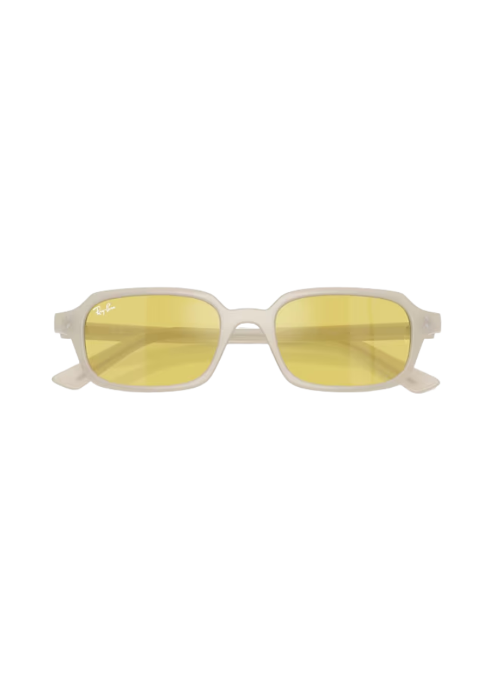 Ray-Ban Zuri Cloudy Warm White w/ Yellow Mirror Flash Gold