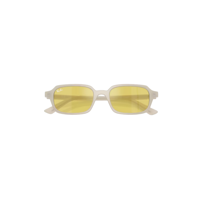 Ray-Ban Zuri Cloudy Warm White w/ Yellow Mirror Flash Gold