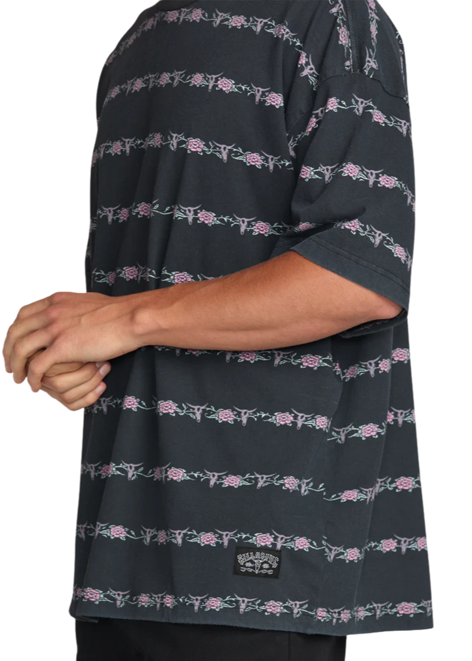 Billabong Men's Raging Bull Stripe Short Sleeve Tee | Black