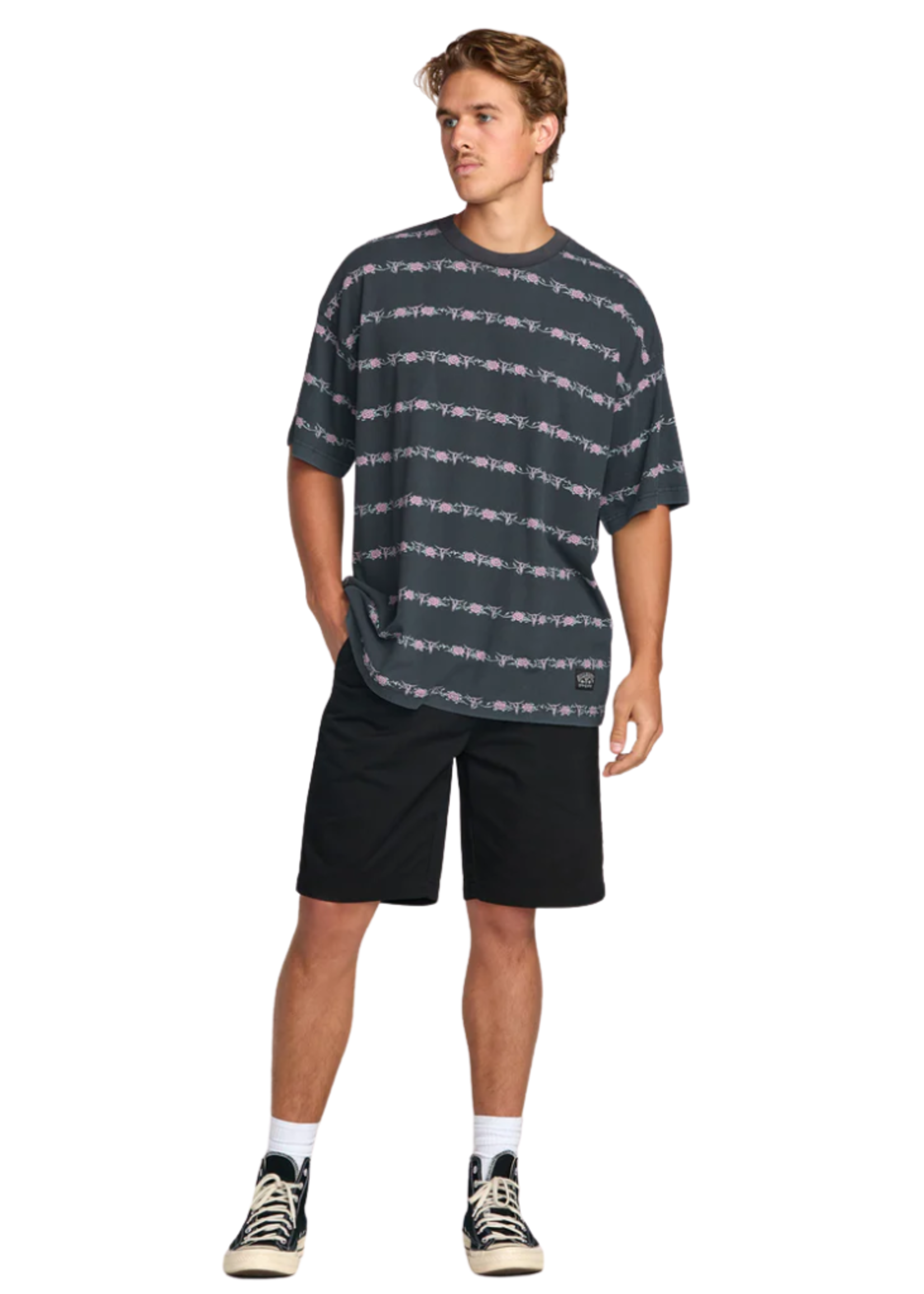 Billabong Men's Raging Bull Stripe Short Sleeve Tee | Black