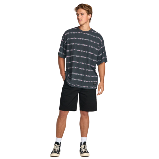 Billabong Men's Raging Bull Stripe Short Sleeve Tee | Black