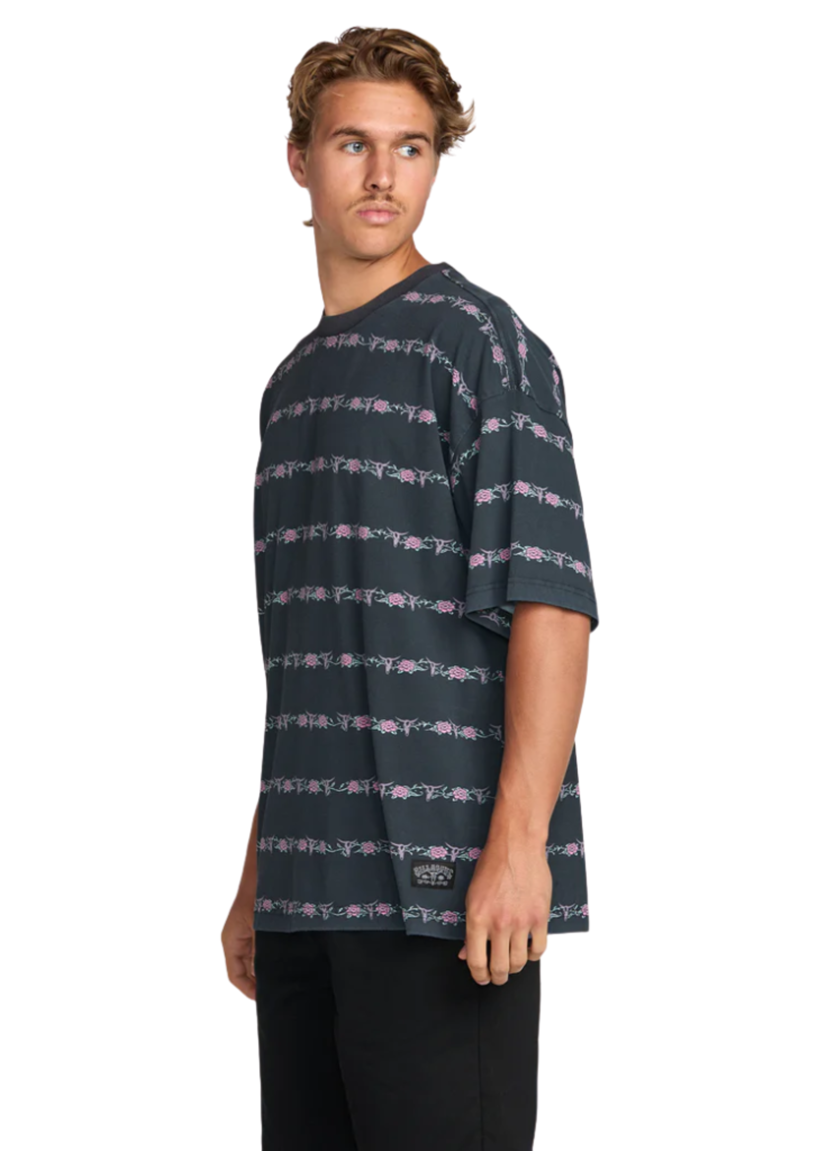 Billabong Men's Raging Bull Stripe Short Sleeve Tee | Black
