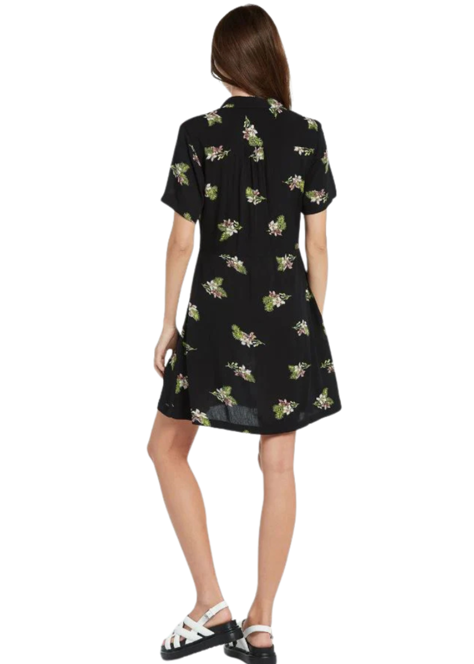 Volcom Women's Stormy Tropix Short Sleeve Dress | Black
