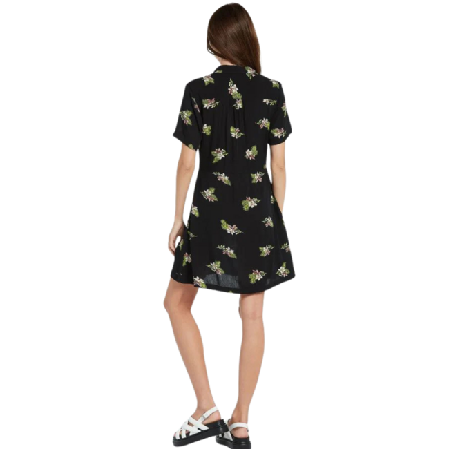 Volcom Women's Stormy Tropix Short Sleeve Dress | Black
