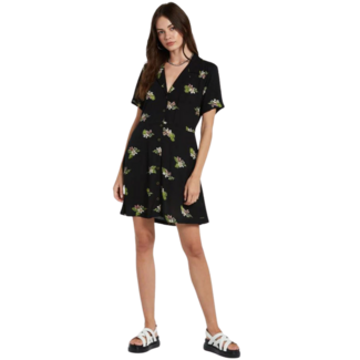 Volcom Stormy Tropix Short Sleeve Dress | Black