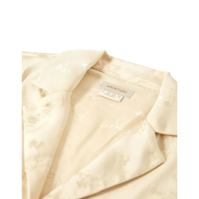 Brixton Women's Silky Short Sleeve Jacquard Button Down