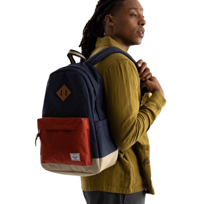 Herschel Supply Co. Heritage Backpack Black Iris/ Red Ochre/Twill