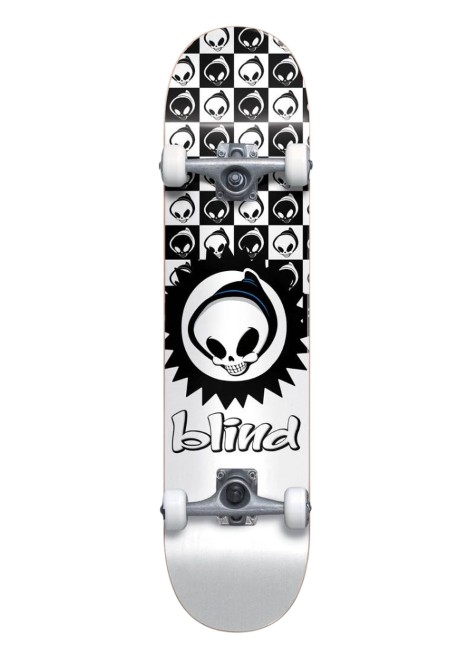 Blind Checkered Reaper FP Soft Wheels Complete Skateboard 7.37