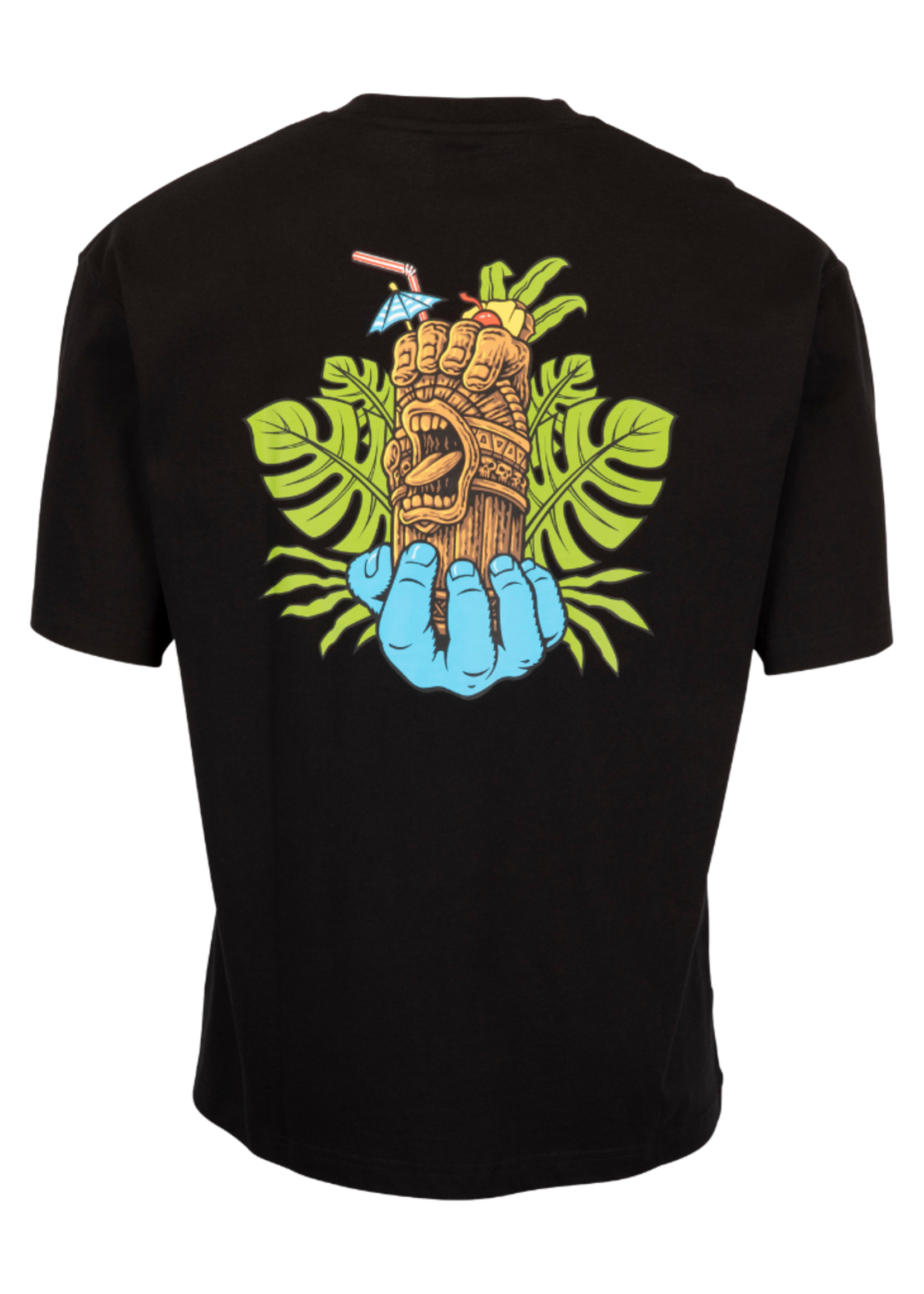 Santa Cruz Men's Tiki Hands Short Sleeve T-Shirt - Black