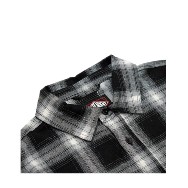 Independent Men's Mission Long  Sleeve Flannel Grey Plaid