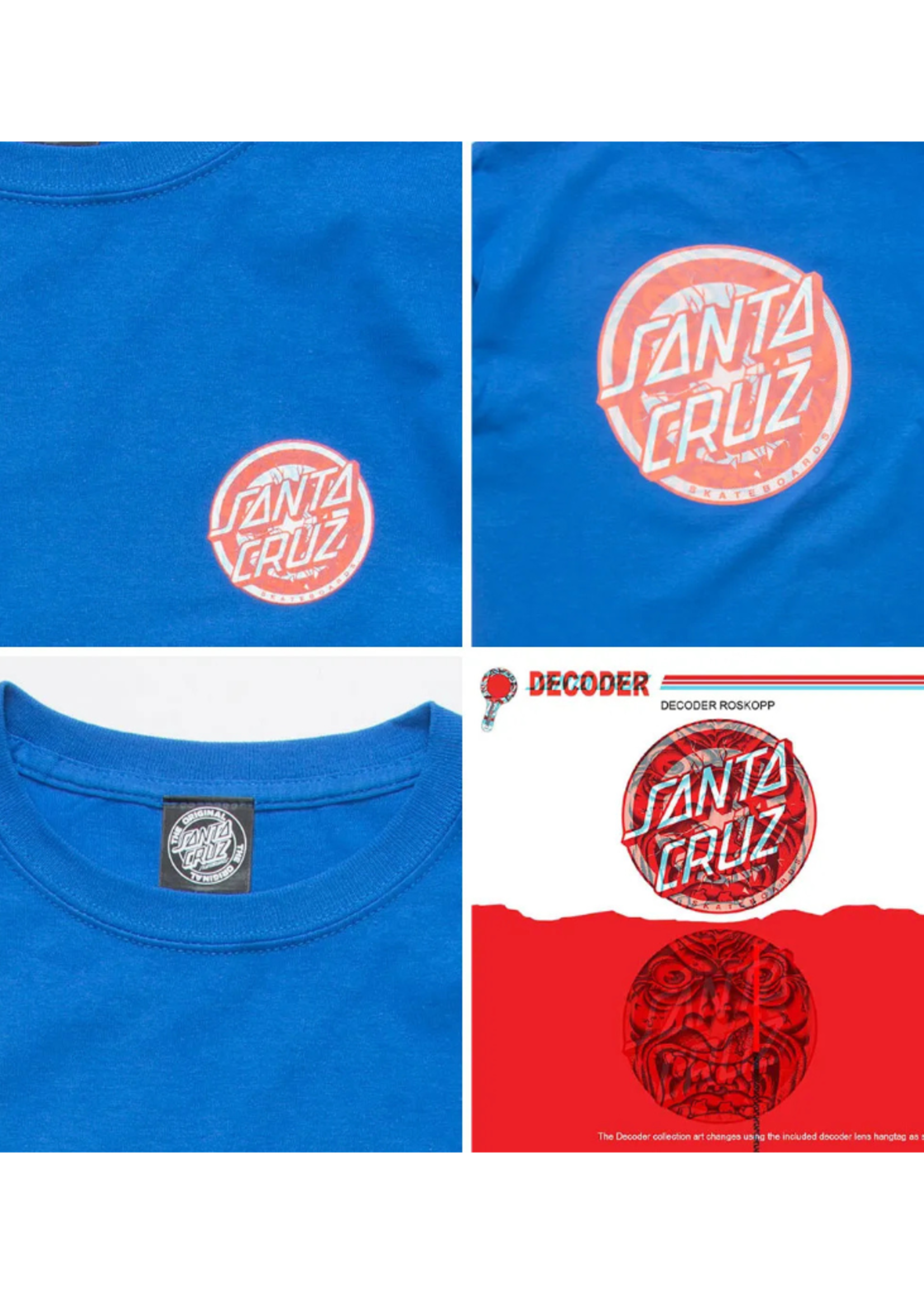 Santa Cruz Youth Decoder Short Sleeve T-Shirt Royal Blue