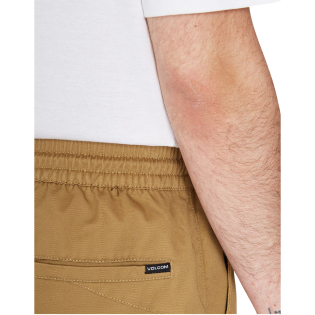 Volcom Men's Frickin Elastic waist Short 19" - Dark Khaki